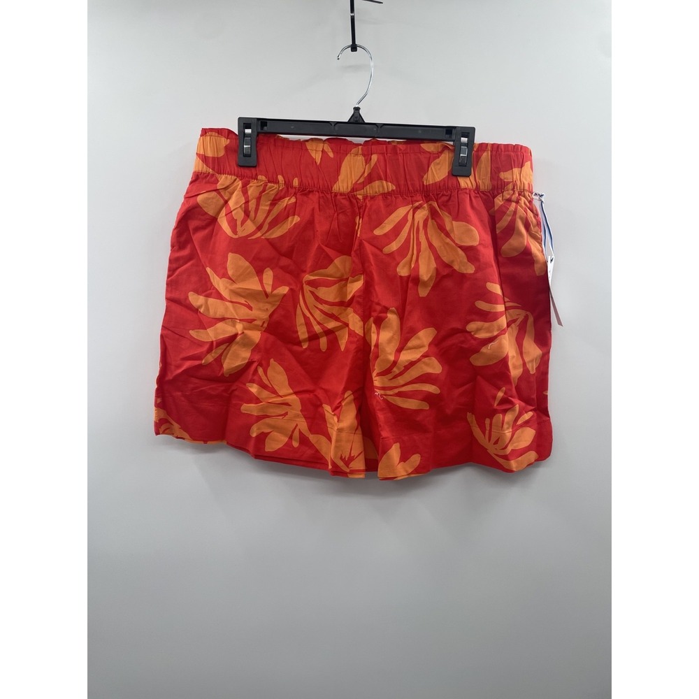 NWT Southern Tide Elyse Leafy Luxe Short Women XL Poppy Red Floral Elastic Waist